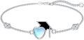 wholesale 925 Sterling Silver Graduation Cap Heart Charm Bracelet for Women Girls-0-0