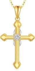wholesale 14K Gold Butterfly Cross Pendant Necklace 14K Gold  Chain s for Her-0-1
