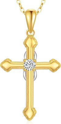 wholesale 14K Gold Diamond Cross Pendant Necklace for Women - Baptism Gift for Mom or Wife-Celtic Infinity Cross