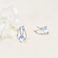 wholesale 925 Sterling Silver Hoop Earrings with Rainbow Moonstone and Teardrop Design-0-4