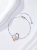 TOUPOP Sterling Silver & Stone Heart Bracelets Sister Gifts-0-2