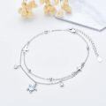 wholesale 925 Sterling Silver Heart Turtle & Cross Charm Bracelet Ankle Chain  for Women Girl-0-2