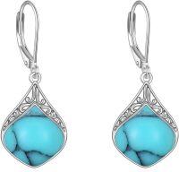 wholesale 925 Sterling Silver Celtic Teardrop Filigree Earrings Jewelry Gifts for Women-Turquoise teardrop earrings