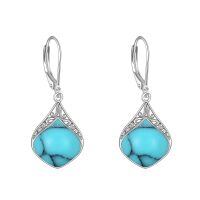 wholesale 925 Sterling Silver Celtic Teardrop Filigree Earrings Jewelry Gifts for Women-Turquoise teardrop earrings