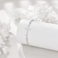 wholesale 925 Sterling Silver Cross Adjustable Bracelet Wholesale With Crystal Accents-0-3