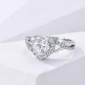 wholesale TOUPOP Personalized Heart Moissanite Rings For Women Twist Rope Engagement Wedding Moissanite Rings 1ct D Color Vvs1 Clarity 925 Sterling Silver 18k Gold Plated Moissanite Promise Rings Gifts For Her -0-3