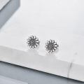 wholesale 925 Sterling Silver Sunflower Stud Earrings For Women Girls Floral Jewelry Gift-0-2