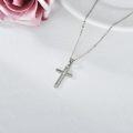 wholesale Solid 14K Gold Faith Cross Pendant Necklace for Women - 16 Chain Length-0-3
