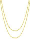 wholesale Sterling Silver Gold Plated 3 2mm Cuban Chain Necklace for Women Men 16 24 Inch-0-15
