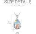 wholesale 925 Sterling Silver Fox & Moonstone Teardrop Pendant Necklace for Women Girls-0-3