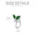 wholesale 925 Sterling Silver Butterfly Nose Ring White Gold Plated Green Zircon Piercing Hoop-0-3