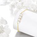 wholesale 14k Gold Five Pearl Dainty Adjustable Chain Bracelet For Women-0-2