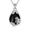 wholesale 925 Sterling Silver Moss Agate Teardrop Pendant Necklace for Women-0-51