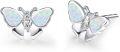 wholesale 925 Sterling Silver White Fire Opal Butterfly Moon Stud Earrings for Women Gifts-0-0