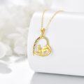 wholesale 14K Gold Heart-Shaped Musical Notes with Dancing Girl and Grand Piano Charm Necklaces for Women Girls Gifts (I Love You Forever)-0-3