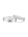 TOUPOP 10k 14k 18k Gold Moissanite Couples Wedding Band Sets Engraved-0-1