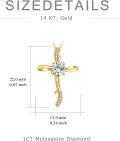 wholesale 14K Gold Cubic Zirconia Cross Pendant Necklaces with Chain - Religious Gifts for Her (Mom/Wife/GF)-0-3