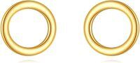 wholesale 14K Solid Gold Round Circle Stud Earrings - Minimalist Ideas-Circle