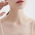 wholesale Gold 14K Yellow Gold 0.8mm Thin Rolo Link Chain Necklace Lightweight  for Women-0-3