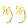 wholesale 14K Gold Butterfly Small Hoop Studs Minimalist Ear Cuff Set Gift for Her-0-0