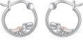 wholesale 925 Sterling Silver Dinosaur Hypoallergenic Hoop Earrings for Kids and Girls-0-0