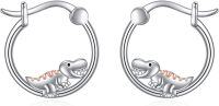 wholesale 925 Sterling Silver Dinosaur Hypoallergenic Hoop Earrings for Kids and Girls-Dinosaurs