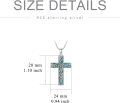 wholesale 925 Sterling Silver Cross Pendant Necklace With Turquoise Floral Design And Oxidized Finish-0-5