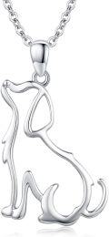 wholesale 925 Sterling Silver Cat Silhouette Pendant Necklace - Adorable  for Women and Girls-0-0