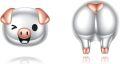 wholesale 925 Sterling Silver Pig Shaped Stud Earrings - Cute Animal  for Women and Girls-0-0