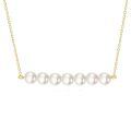 wholesale 14k Gold Six White Pearl Bar Necklace Dainty Chain For Women-0-0