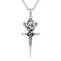 wholesale 925 Sterling Silver Cross Sword Necklace with Moon Phase Snake Celtic Knot Pendant for Women and Men-0-0