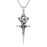 wholesale 925 Sterling Silver Cross Sword Necklace with Moon Phase Snake Celtic Knot Pendant for Women and Men-Style 2