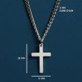 wholesale 925 Sterling Silver  4MM Cuban Link Cross Pendant Necklace for Men-0-1