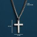 wholesale 925 Sterling Silver  4MM Cuban Link Cross Pendant Necklace for Men-0-1