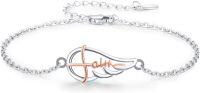 wholesale 925 Sterling Silver Infinity Faith Cross Angel Wing Charm Ankle Anklet Religious s for Women-B# Angel Wing Faith