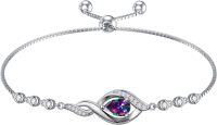 wholesale June Birthstone Bracelet Alexandrite Bracelet For Women Sterling Silver Infinity Love Birthday Jewelry Christmas Gifts For Women Her -undefined