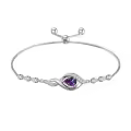 TOUPOP Sterling Silver Alexandrite June Birthstone Infinity Love Bracelet-0-0