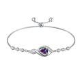 TOUPOP Sterling Silver Alexandrite June Birthstone Infinity Love Bracelet-0-0