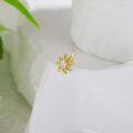 wholesale 14k Solid Yellow Gold Sunflower Shaped Moissanite L-Shaped Nose Ring 20 Gauge-0-1