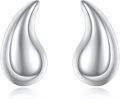 wholesale 925 Sterling Silver Hollow Teardrop Hoop Earrings for Women - Waterdrop -0-0