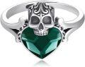 wholesale 925 Sterling Silver Crystal Skull Ring Adjustable Gothic Jewelry Gift for Women-0-0