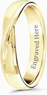 wholesale TOUPOP Personalized 10k 14k 18k Solid Gold Engagement Band For Men Tie Bow Wedding Ring For Him Engraved Name Promise Ring Gift For Christmas Anniversary -undefined