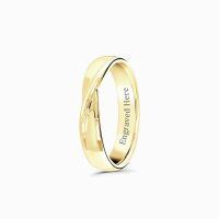 TOUPOP 14K Gold Bow Tie Men's Engraved Name Wedding Promise Ring-undefined