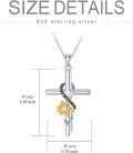 wholesale Gold-Plated 925 Sterling Silver Moissanite Sunflower Cross Pendant Necklace for Women-0-1