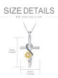 wholesale Gold-Plated 925 Sterling Silver Moissanite Sunflower Cross Pendant Necklace for Women-0-1