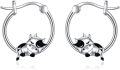 wholesale 925 Sterling Silver Cow Hoop Earrings - Adorable Animal  for Her-0-0