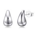 wholesale 925 Sterling Silver Platinum Plated Polished Teardrop Water Drop Stud Earrings For Women-0-0