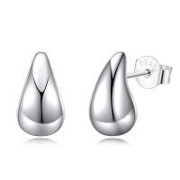 wholesale 925 Sterling Silver Platinum Plated Polished Teardrop Water Drop Stud Earrings For Women-Dupes Earrings