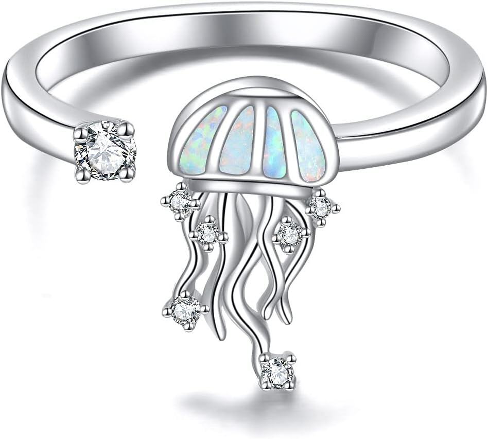 TOUPOP Christmas Gifts For Women S925 Sterling Silver Cute Animals Adjustable Rings For Women Open Ring Finger Rings Birthday Gifts For Women Mom Wife Daughter 