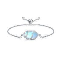 wholesale 925 Sterling Silver Blue Lapis Lazuli Hexagonal Adjustable Bolo Bracelet for Women Fine s-Moonstone